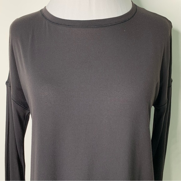 Lululemon Women's Black To The Point Long Sleeve Cotton Shirt Size 6 - Picture 7 of 12